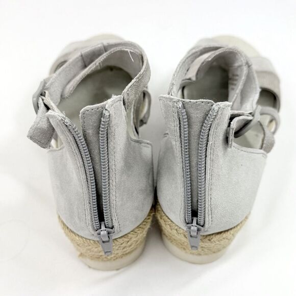 Earth MODENA JASMINE Grey Silver Sparkle Espadrille Wedge Gladiator Sandals - Picture 12 of 16